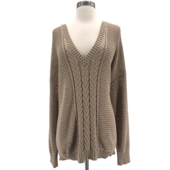 Lane Bryant Sweaters - Gold V Neck Sweater by Lane Bryant